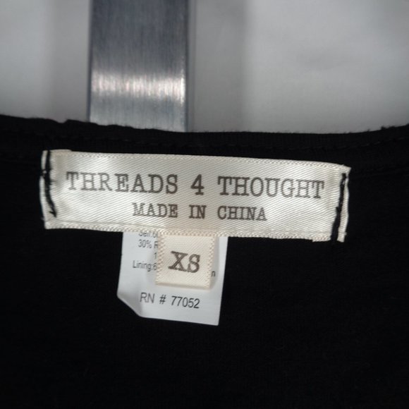 Threads 4 Thought Black Lace Bodycon Dress Sustainable, Organic Cotton - Picture 5 of 7